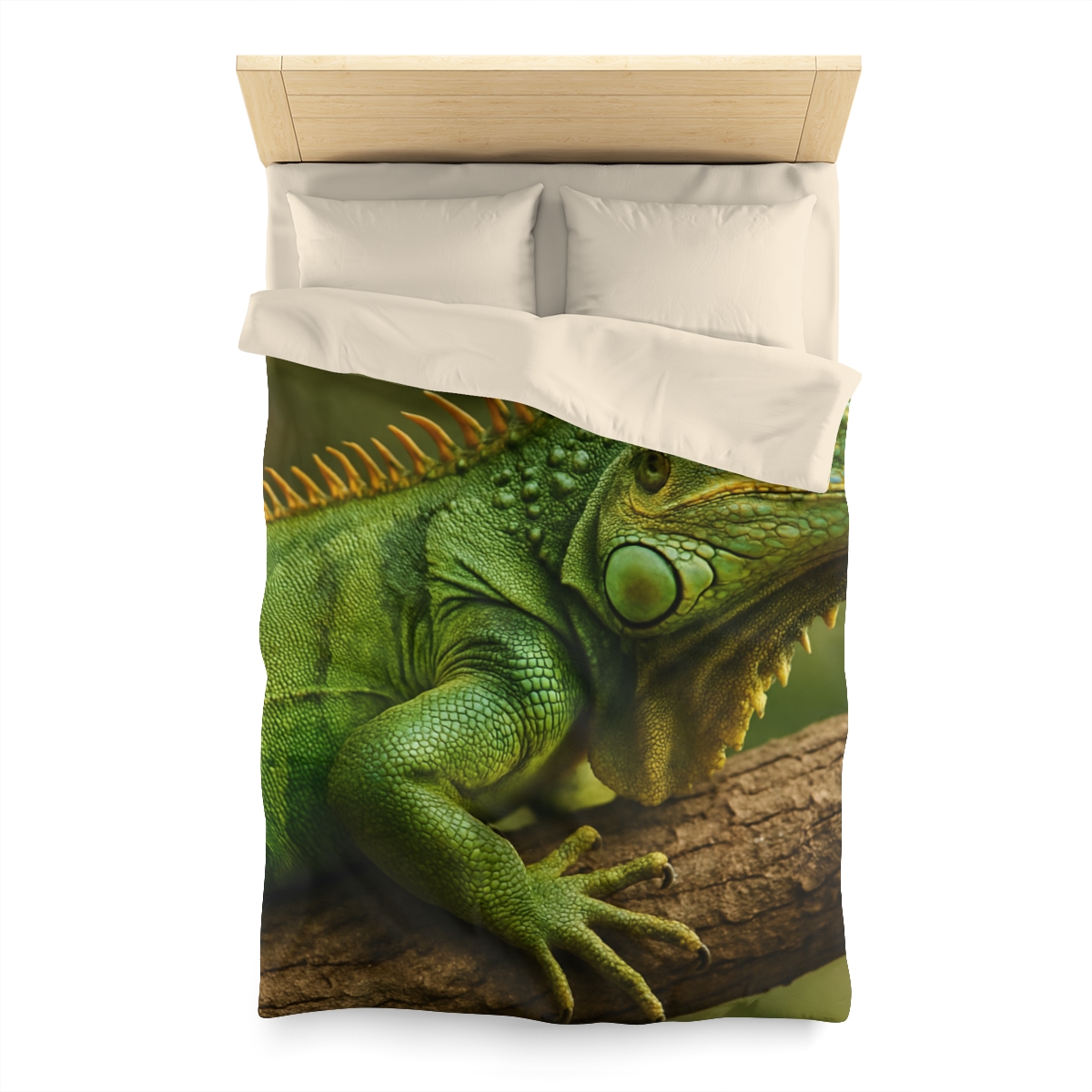 Emerald Drift Green Iguana personalized bedding duvets