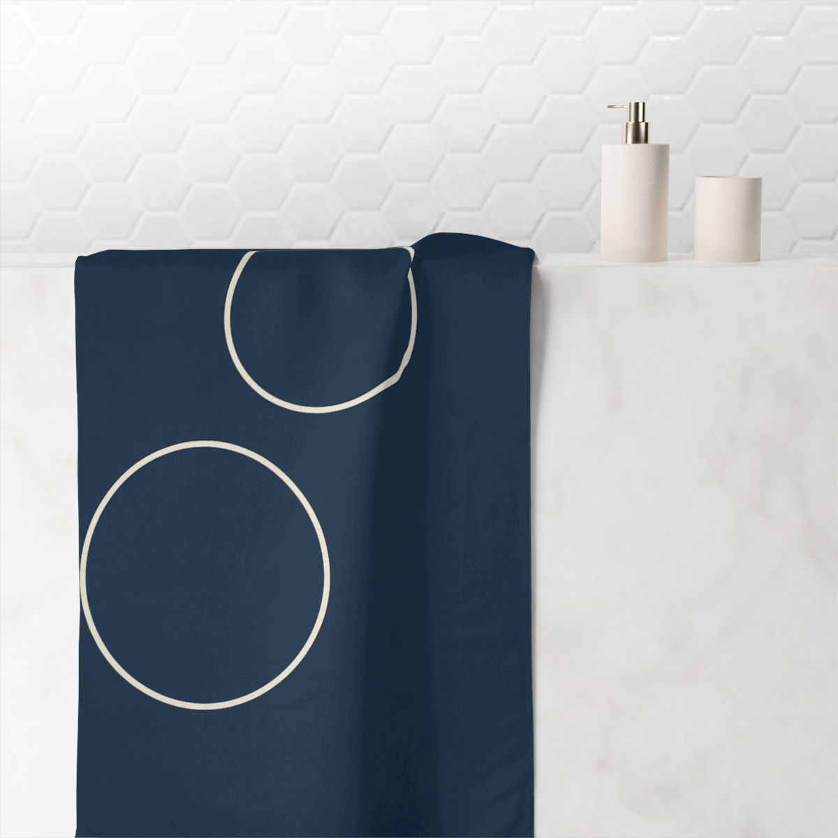 Triad Of Offset Circles soft cotton towels