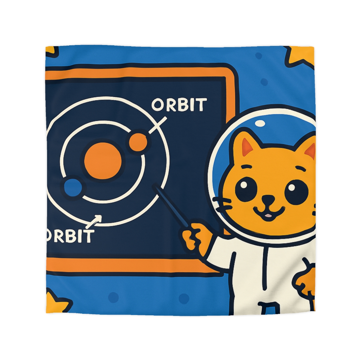 Comet Classroom Cat And The Orbit Chalkboard unique patterned duvets