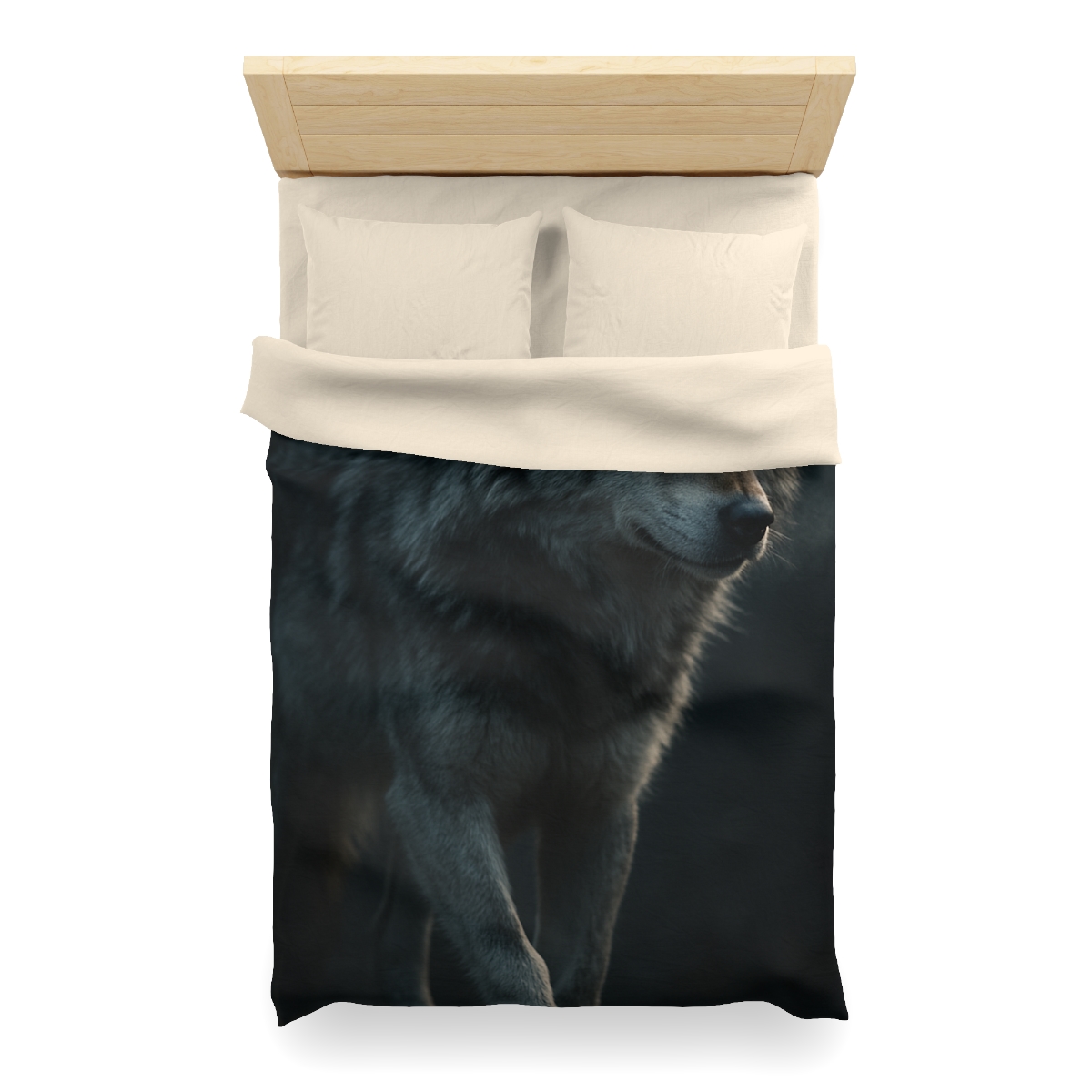 Moonlit Sentinel Gray Wolf trendy bedroom duvets