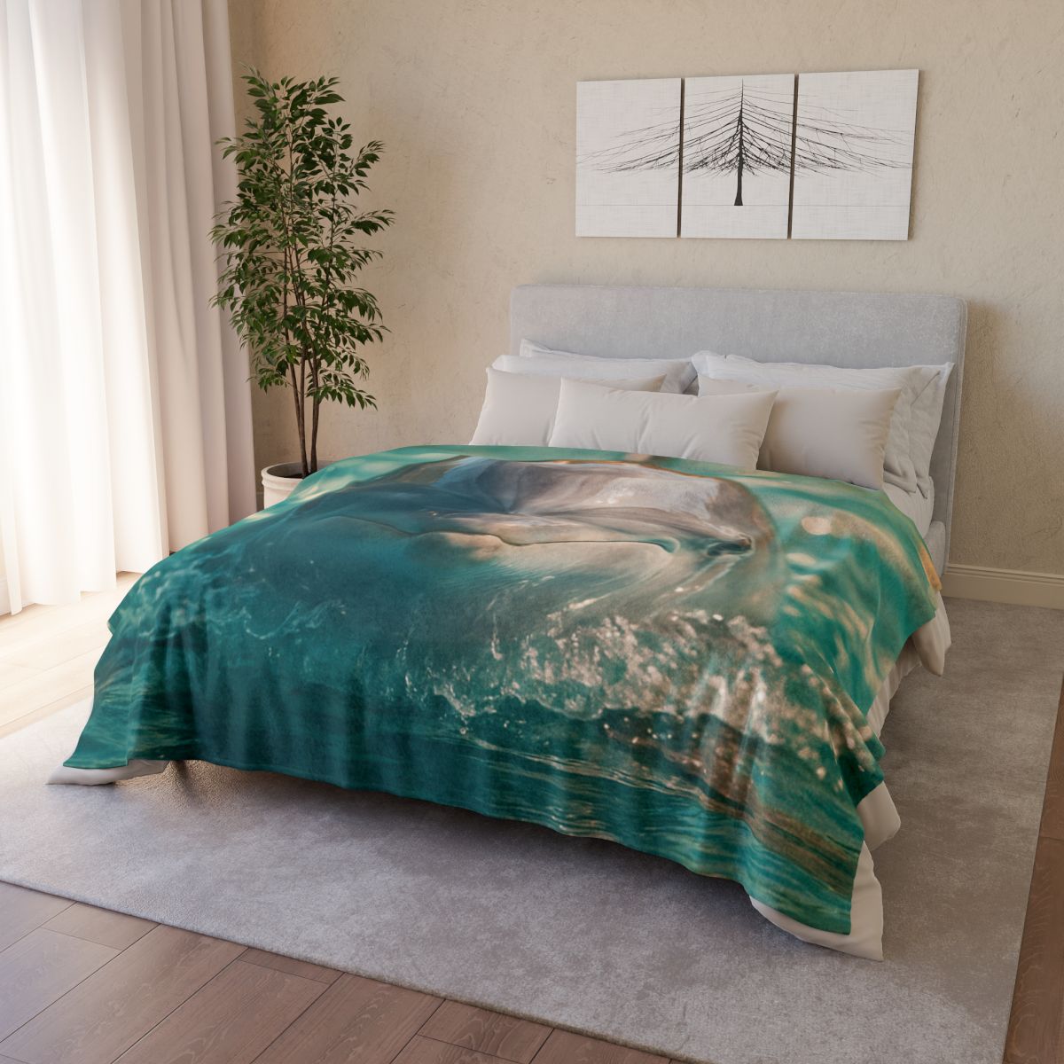 Coral Realm Dolphin trendy patterned blankets