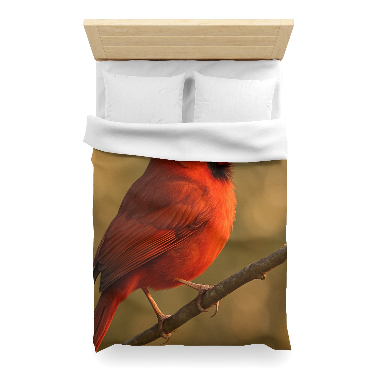 Crimson Pulse Northern Cardinal personalized bedding duvets