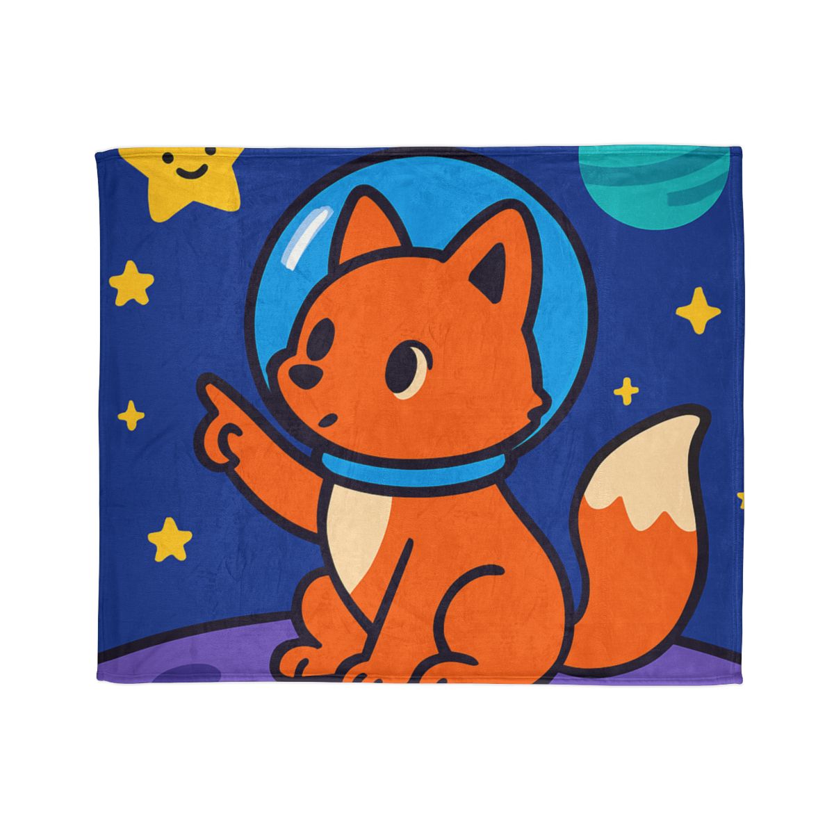 Stargazing Space Fox custom blankets