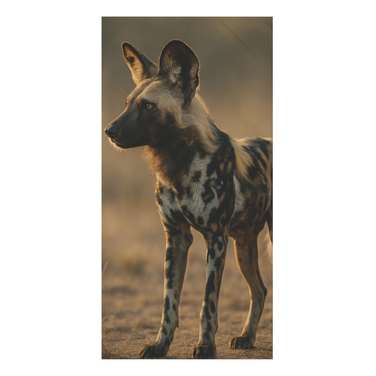 African Wild Dog Painted Dawn Watcher comfortable face towels