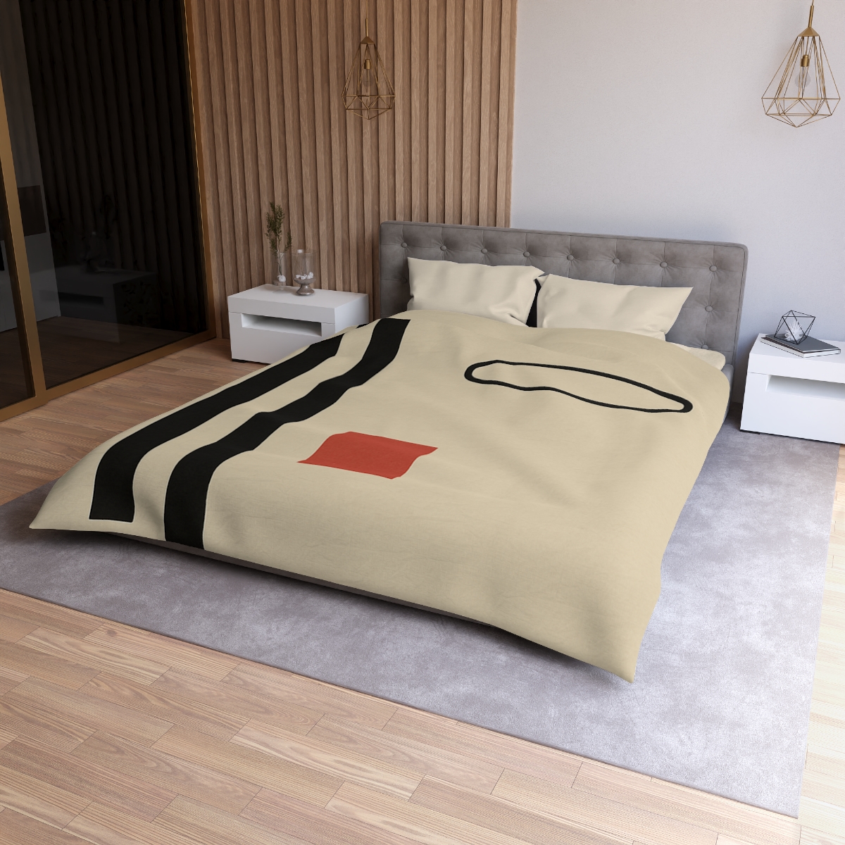 Aligned Posts With Floating Oval stylish duvet covers