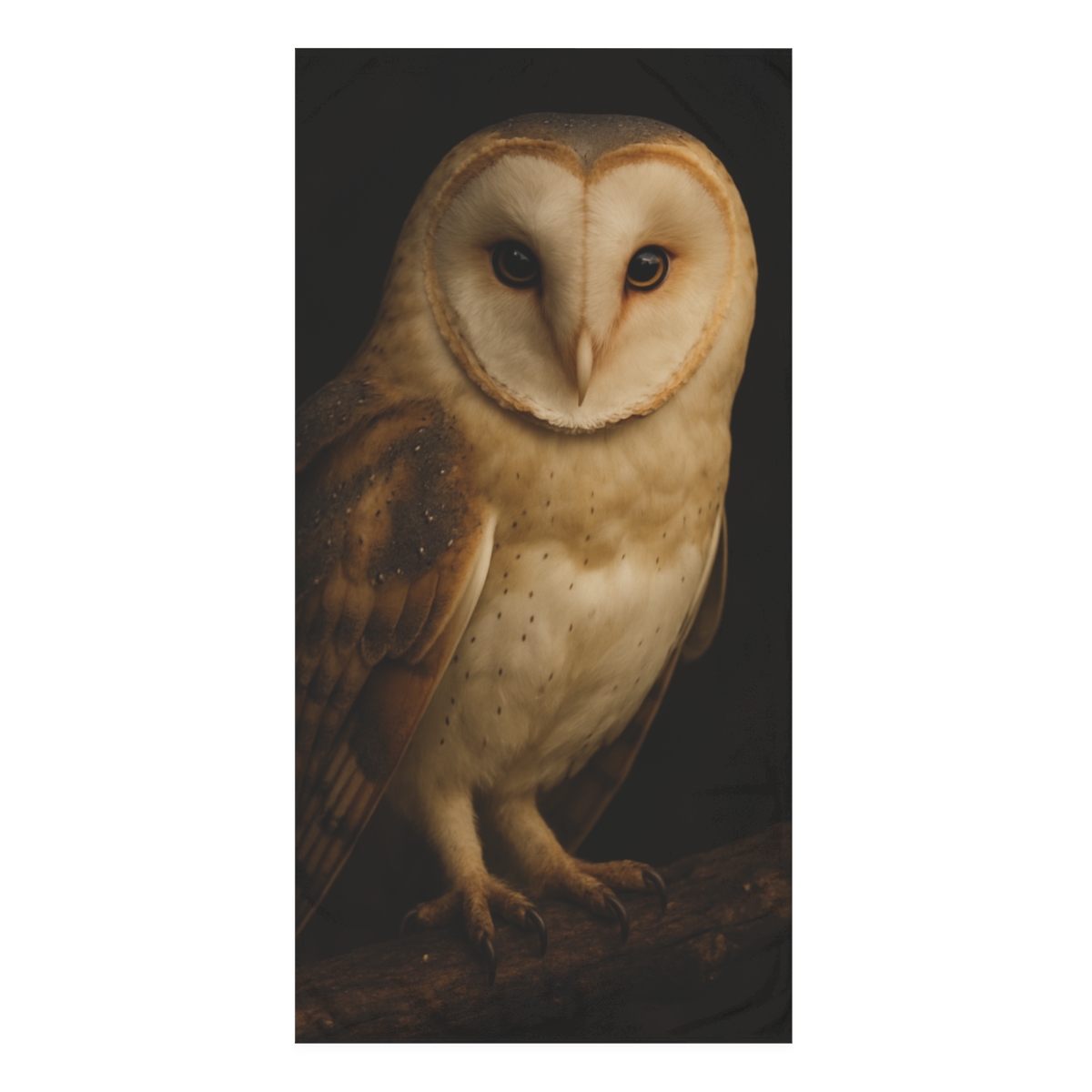 Amber Gaze Barn Owl designer printed towels