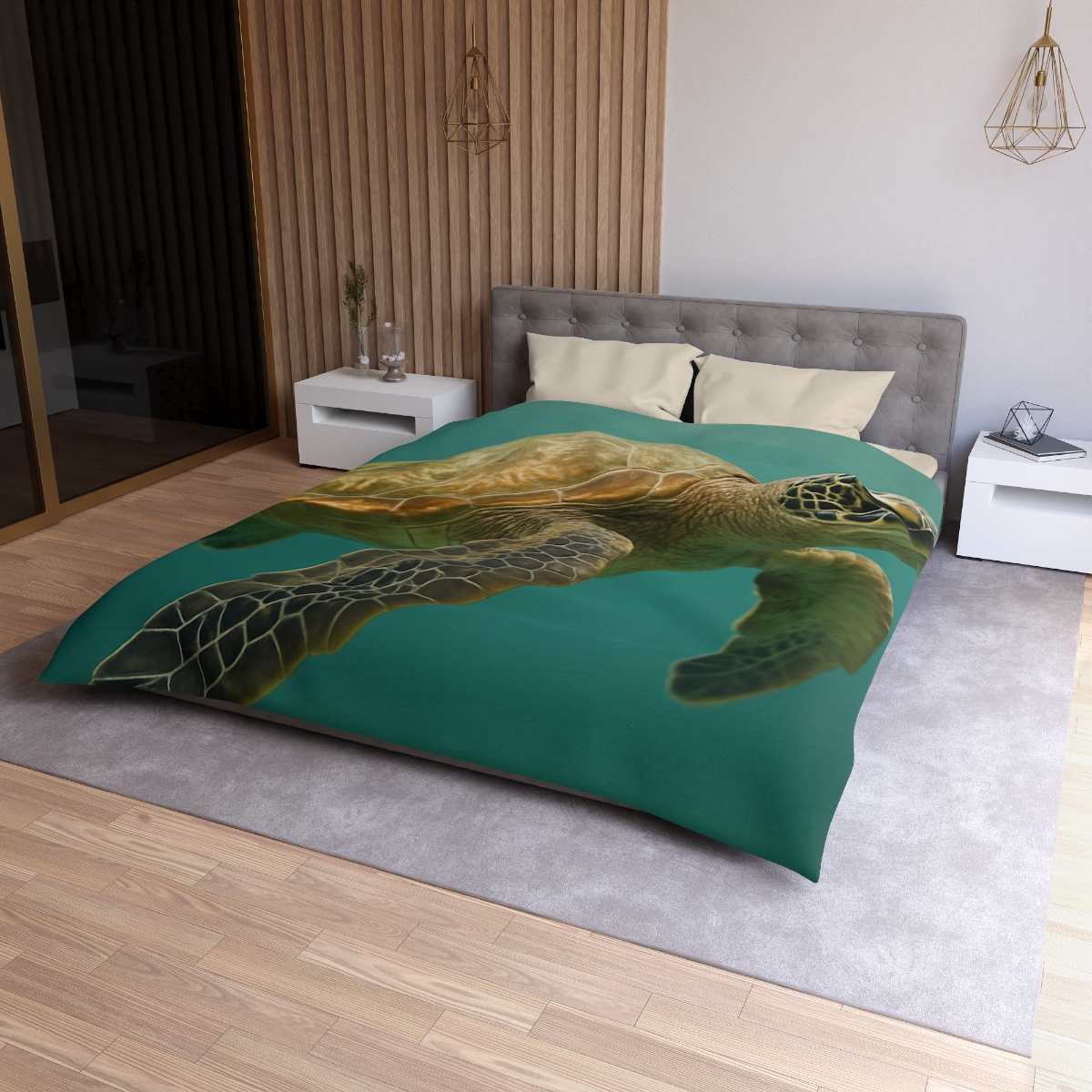 Amber Stillness Green Sea Turtle stylish duvet covers