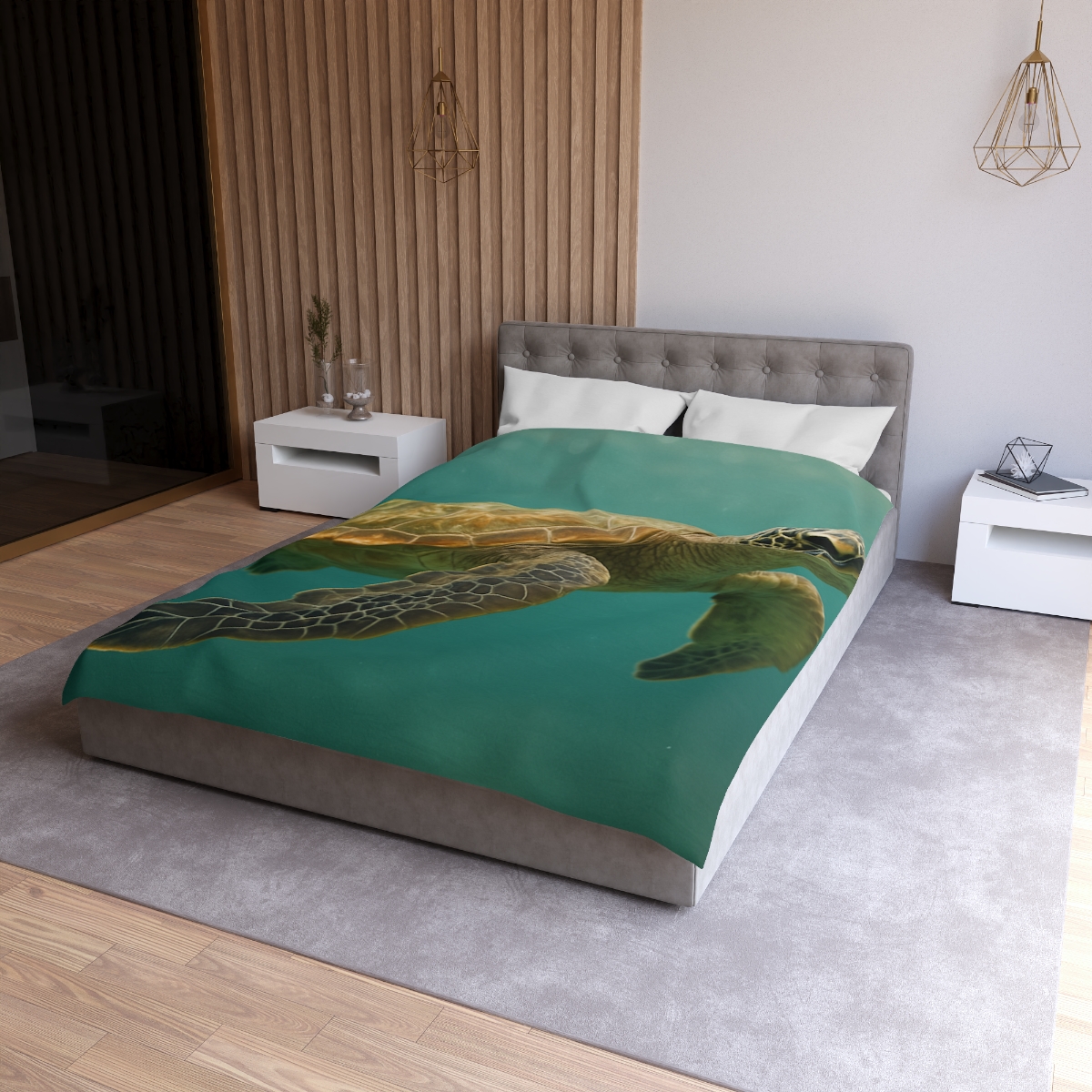 Amber Stillness Green Sea Turtle stylish duvet covers