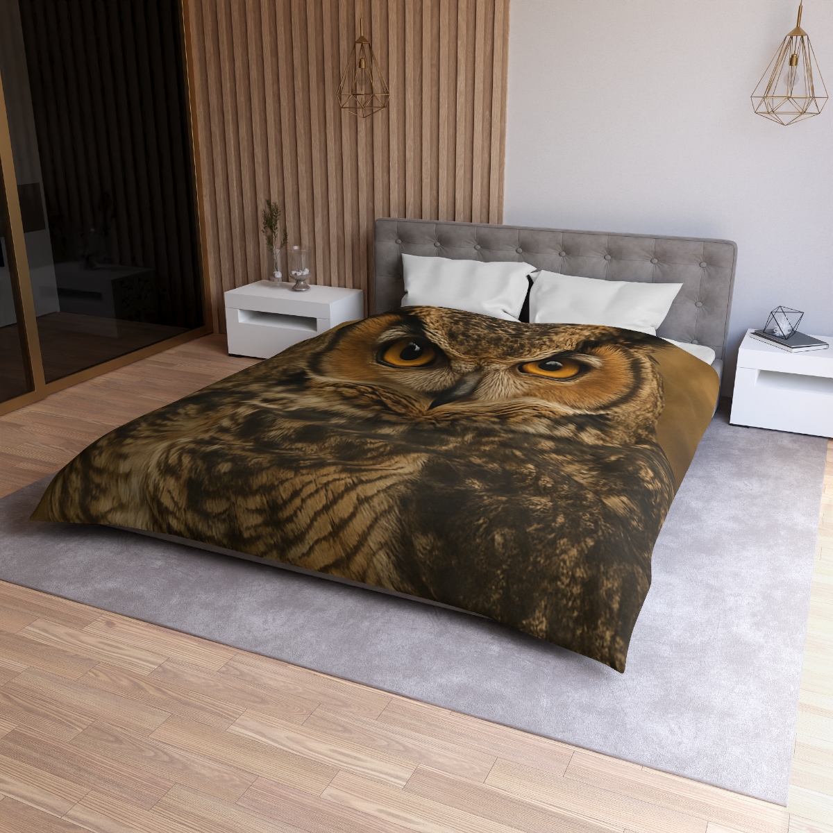 Amber Vigil Great Horned Owl soft comforter duvets