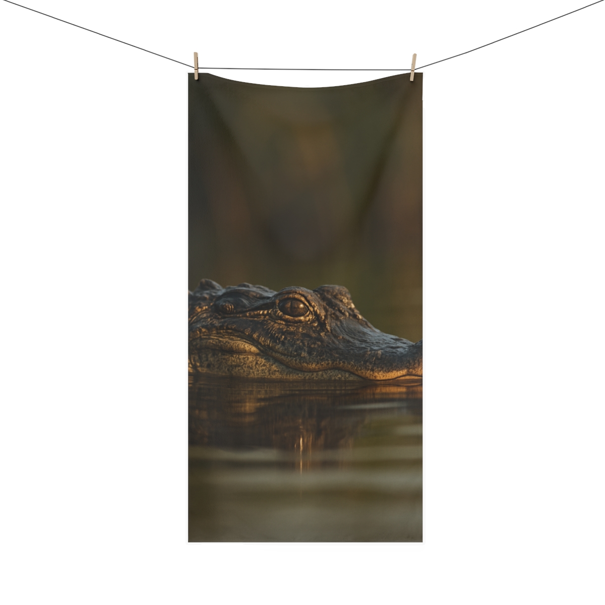 Ancient Gaze American Alligator trendy hand towels