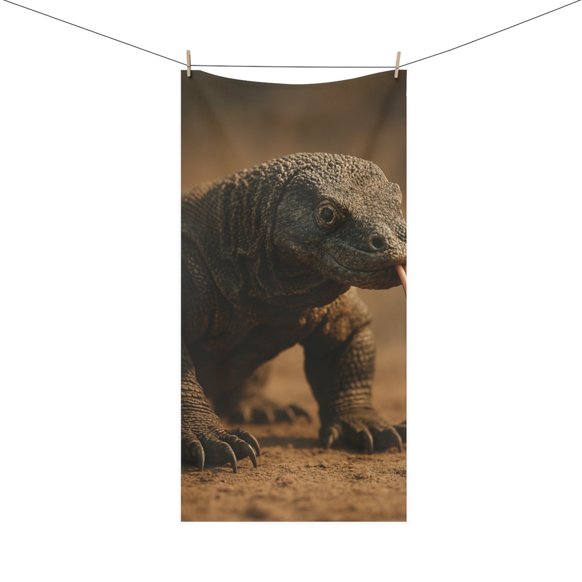 Ancient Komodo Dragon Sentinel soft cotton towels