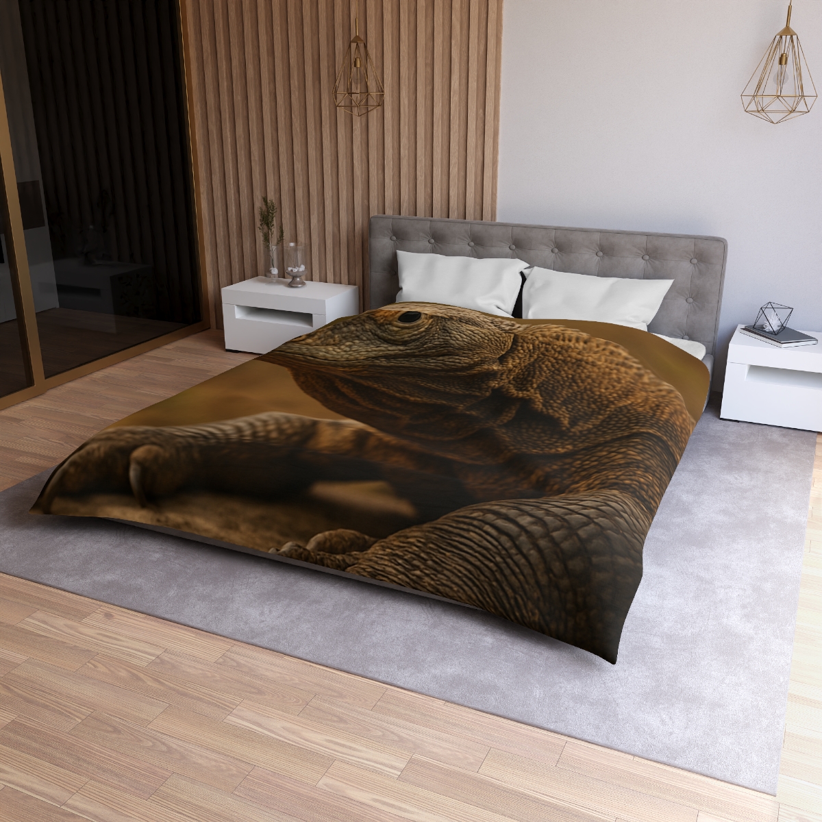 Ancient Scale Komodo Dragon unique patterned duvets