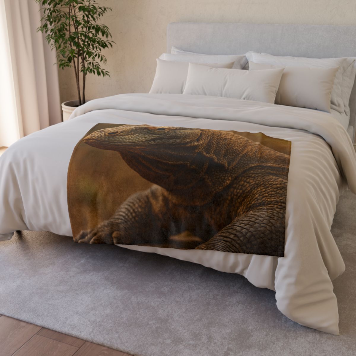 Ancient Scale Komodo Dragon warm winter blankets