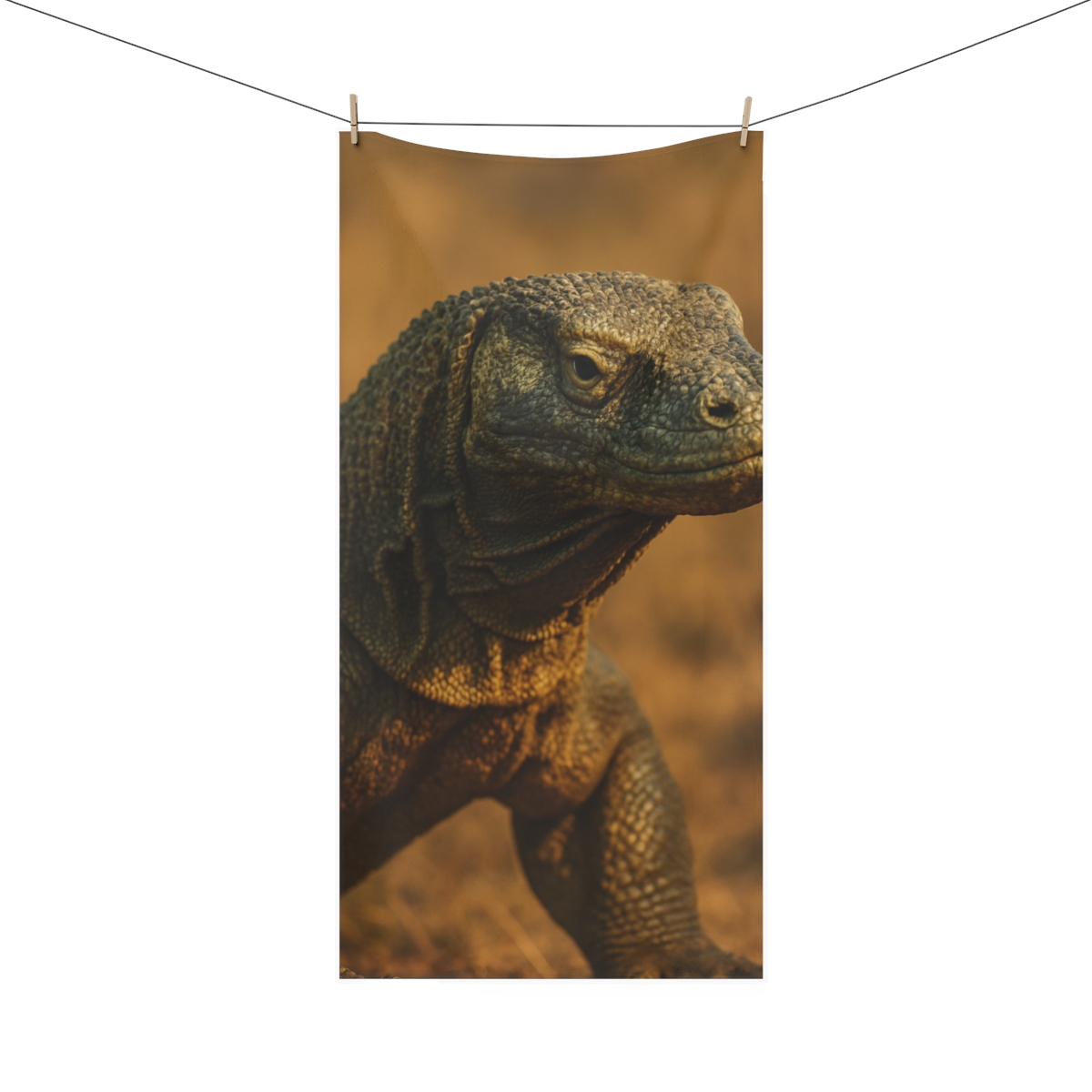 Ancient Sentinel Komodo Dragon designer printed towels