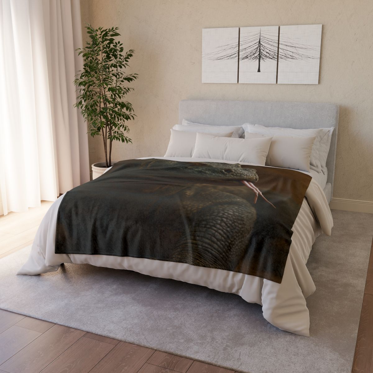 Ancient Sentinel Komodo Dragon personalized cozy blankets