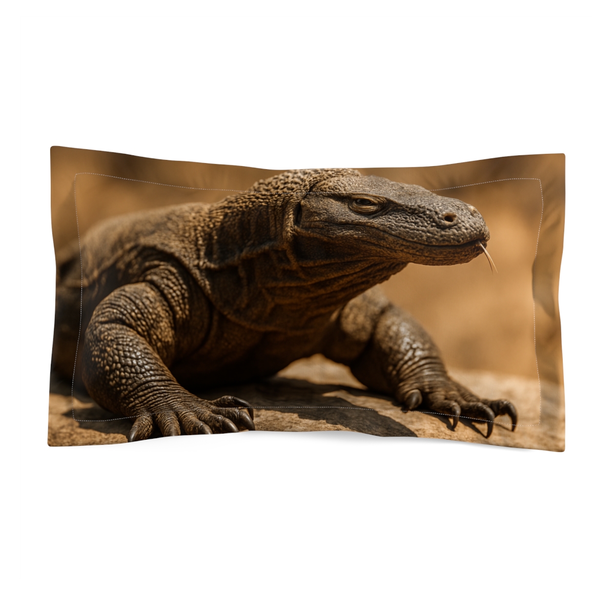Ancient Sentinel Komodo Dragon stylish throw pillows