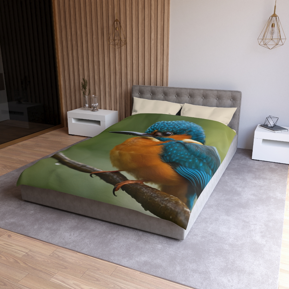 Aqua Bolt Kingfisher unique patterned duvets