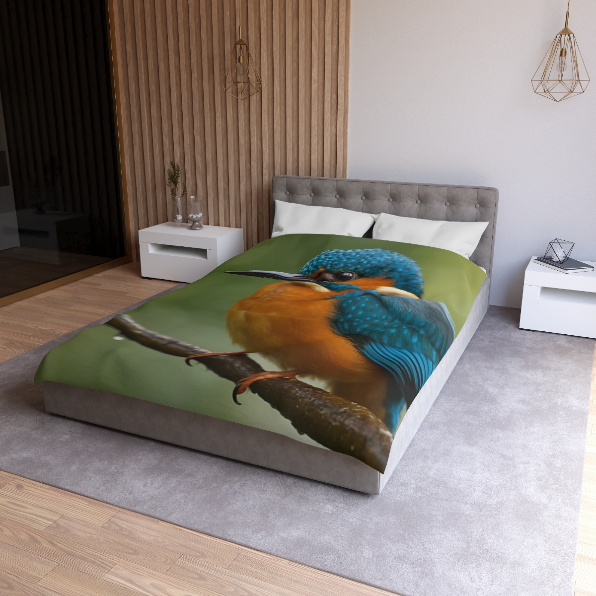 Aqua Bolt Kingfisher unique patterned duvets