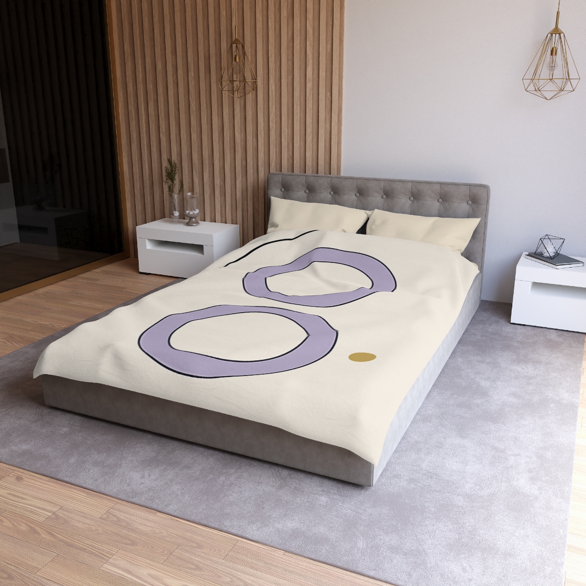 Arc Corner With Paired Rings personalized bedding duvets