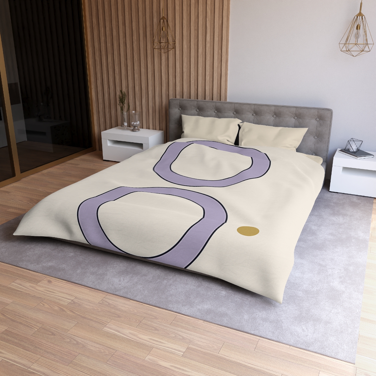 Arc Corner With Paired Rings personalized bedding duvets