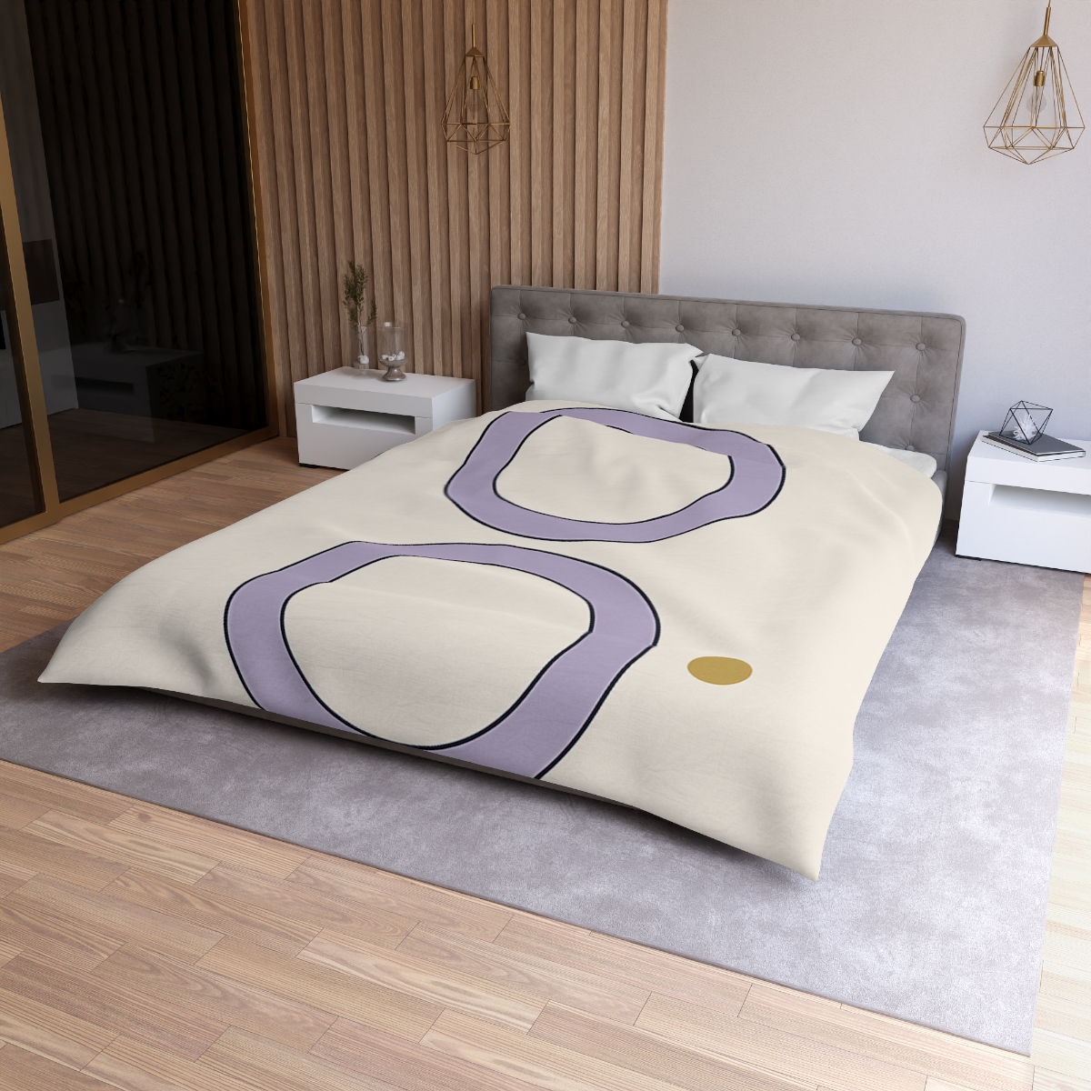 Arc Corner With Paired Rings personalized bedding duvets