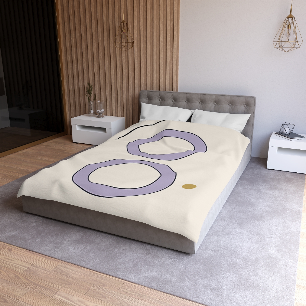 Arc Corner With Paired Rings personalized bedding duvets