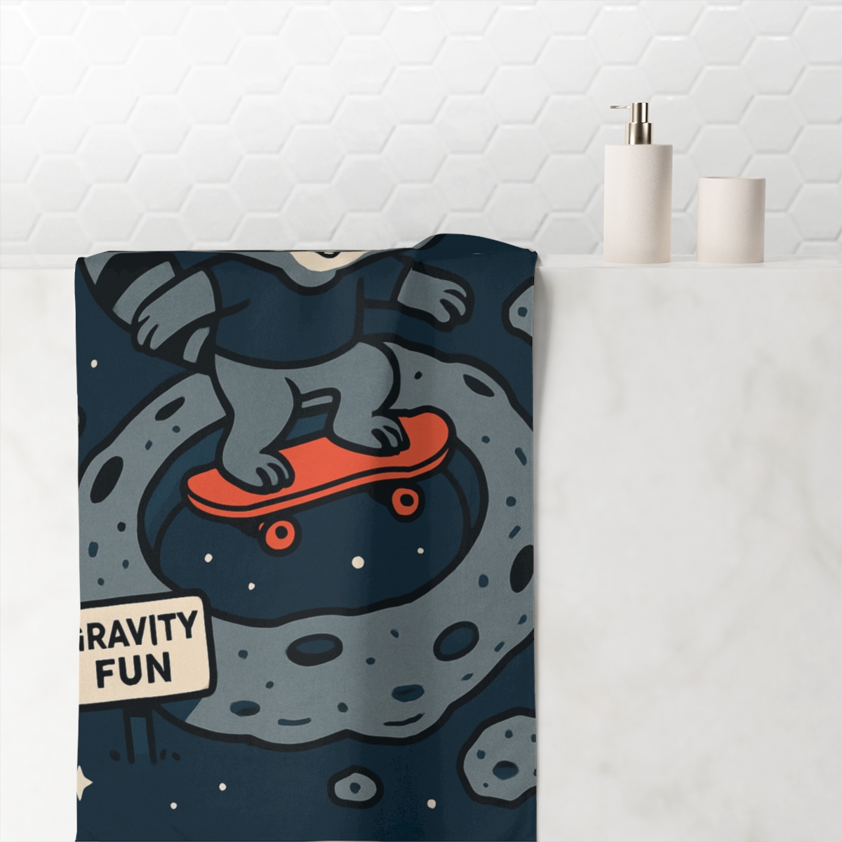 Asteroid Belt Skate Park trendy hand towels