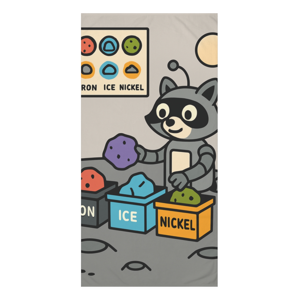 Asteroid Mineral Lab With Robo Raccoon decorative home towels