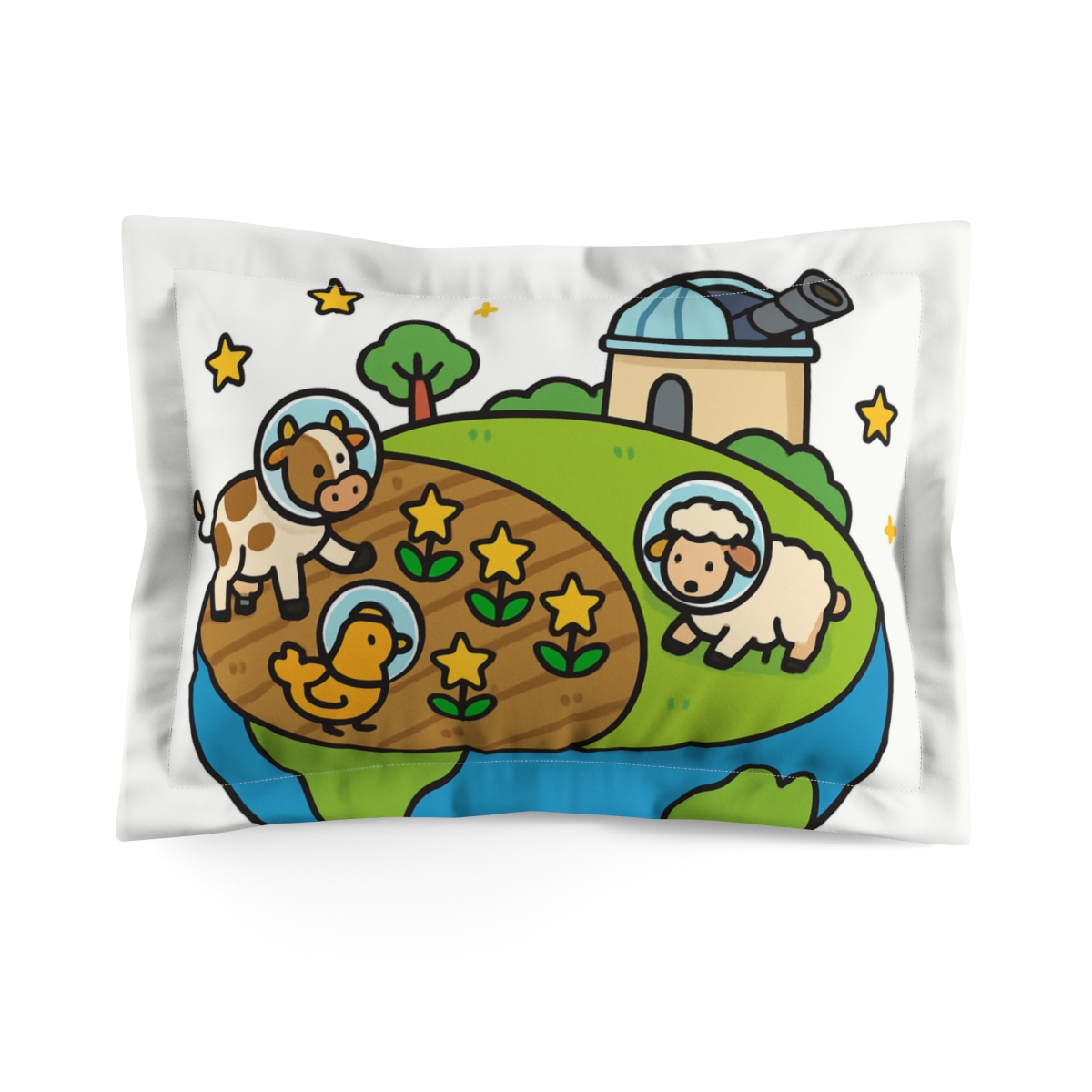 Astro Farm On The Tiny Blue World personalized decorative pillows