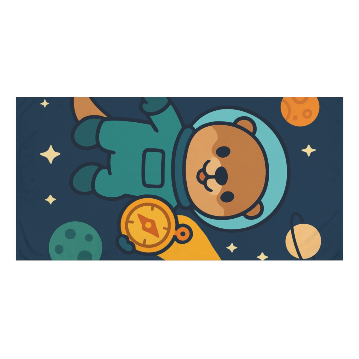 Astro Otter And The Comet Compass custom towels