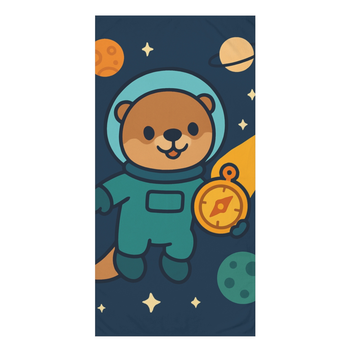 Astro Otter And The Comet Compass custom towels