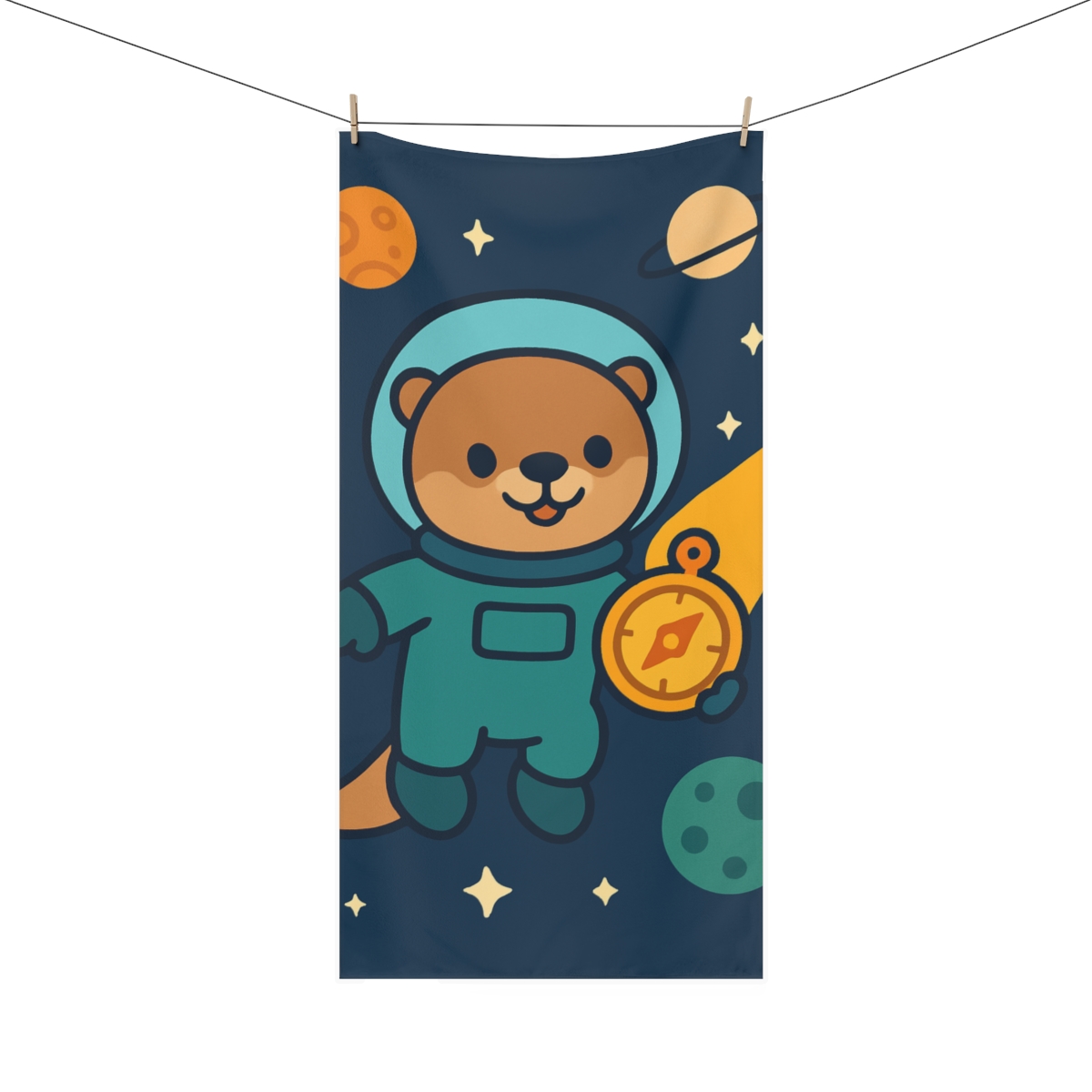 Astro Otter And The Comet Compass custom towels