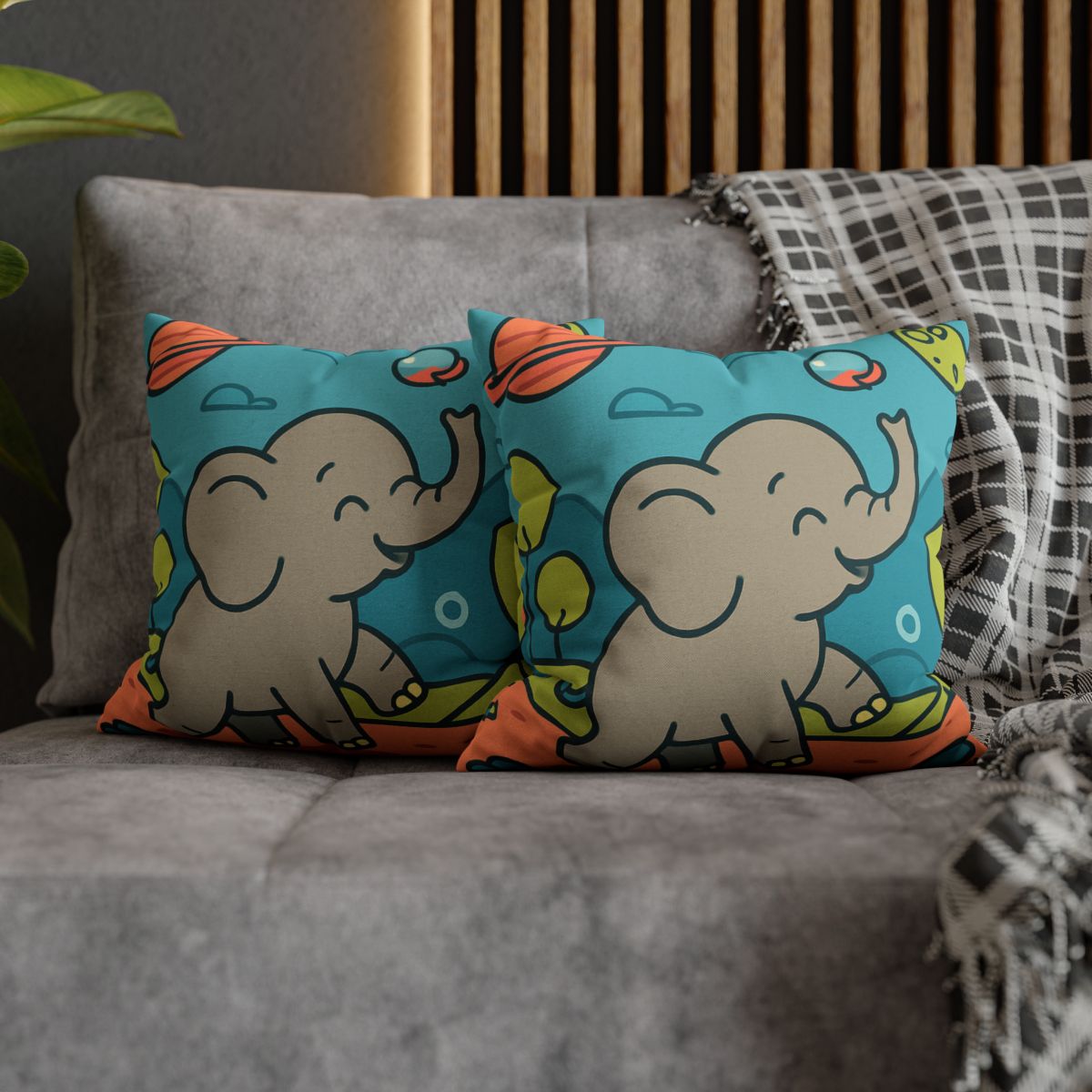 Astro Safari Elephant trendy patterned pillow cases