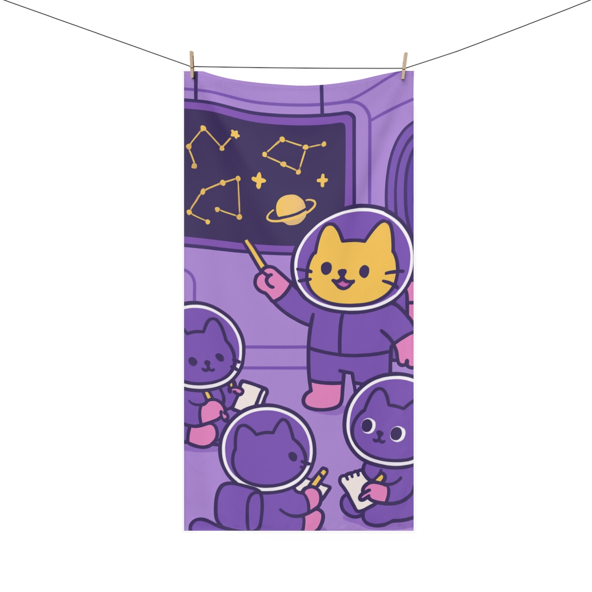 Astronaut Cat School comfortable face towels