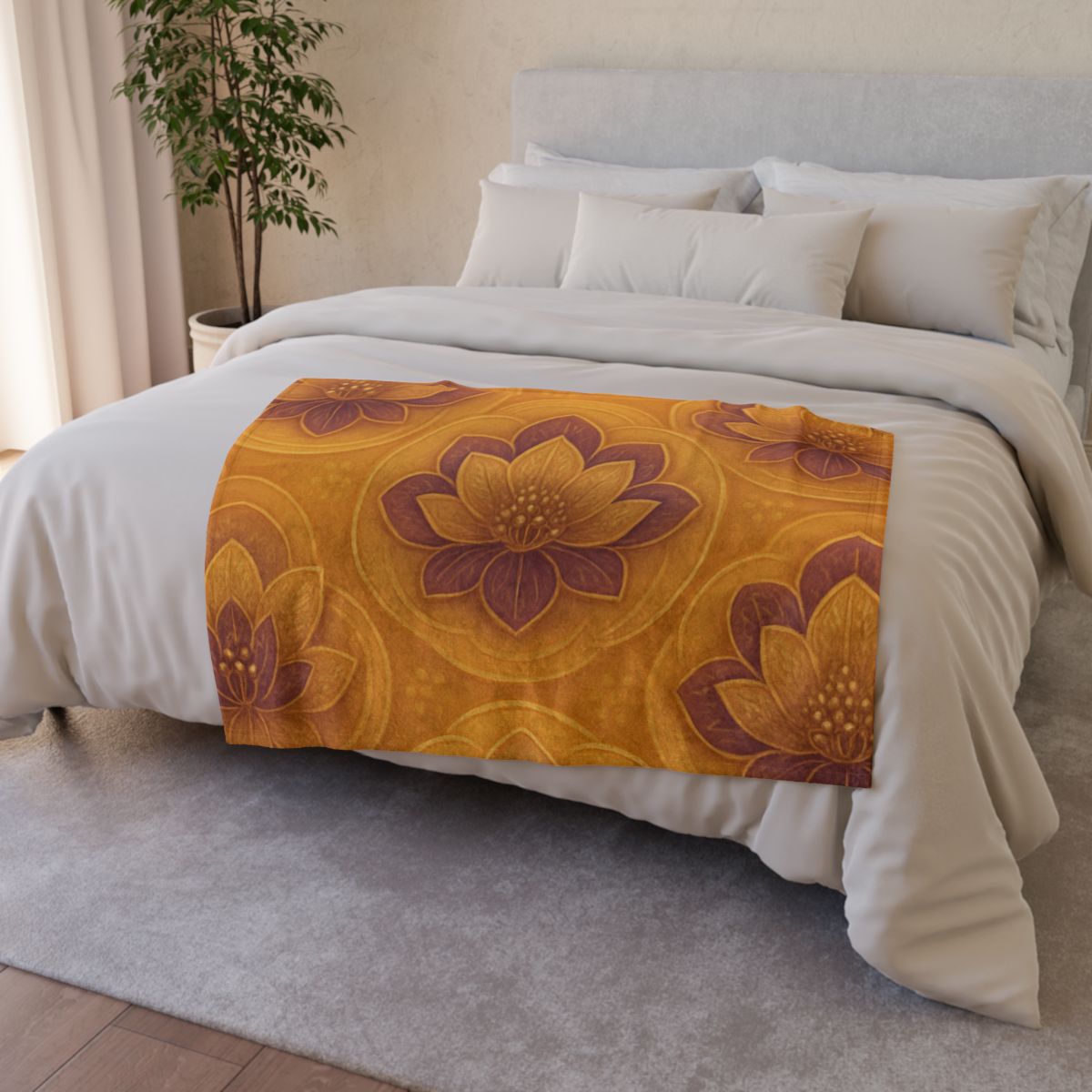 Auric Blossom Halo trendy patterned blankets