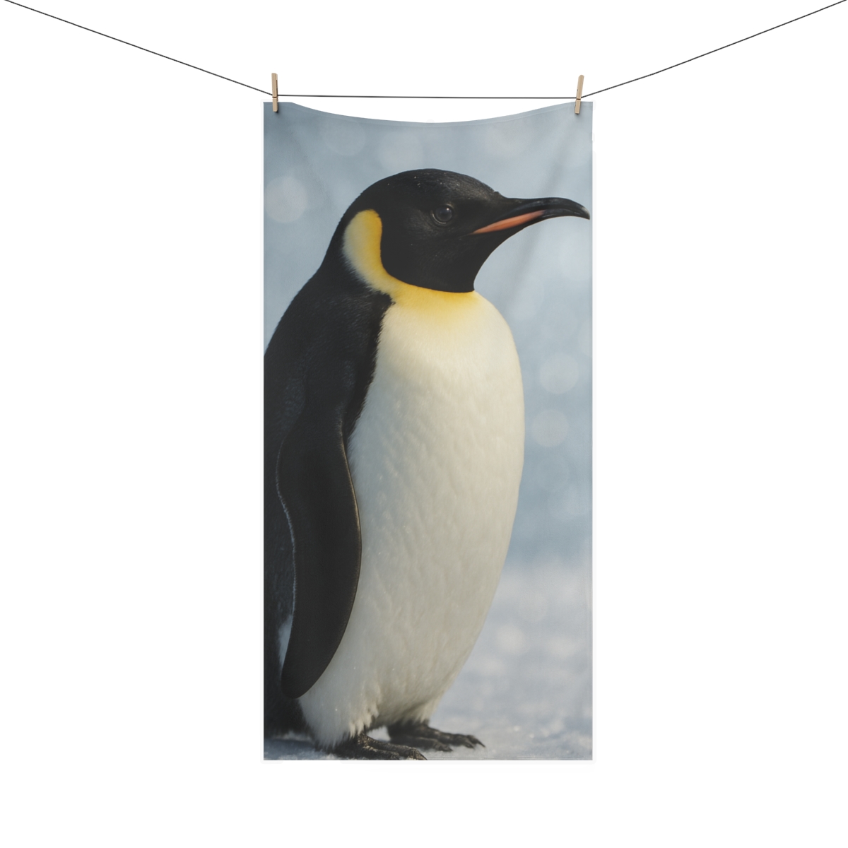 Aurora Drift Emperor Penguin personalized bath towels