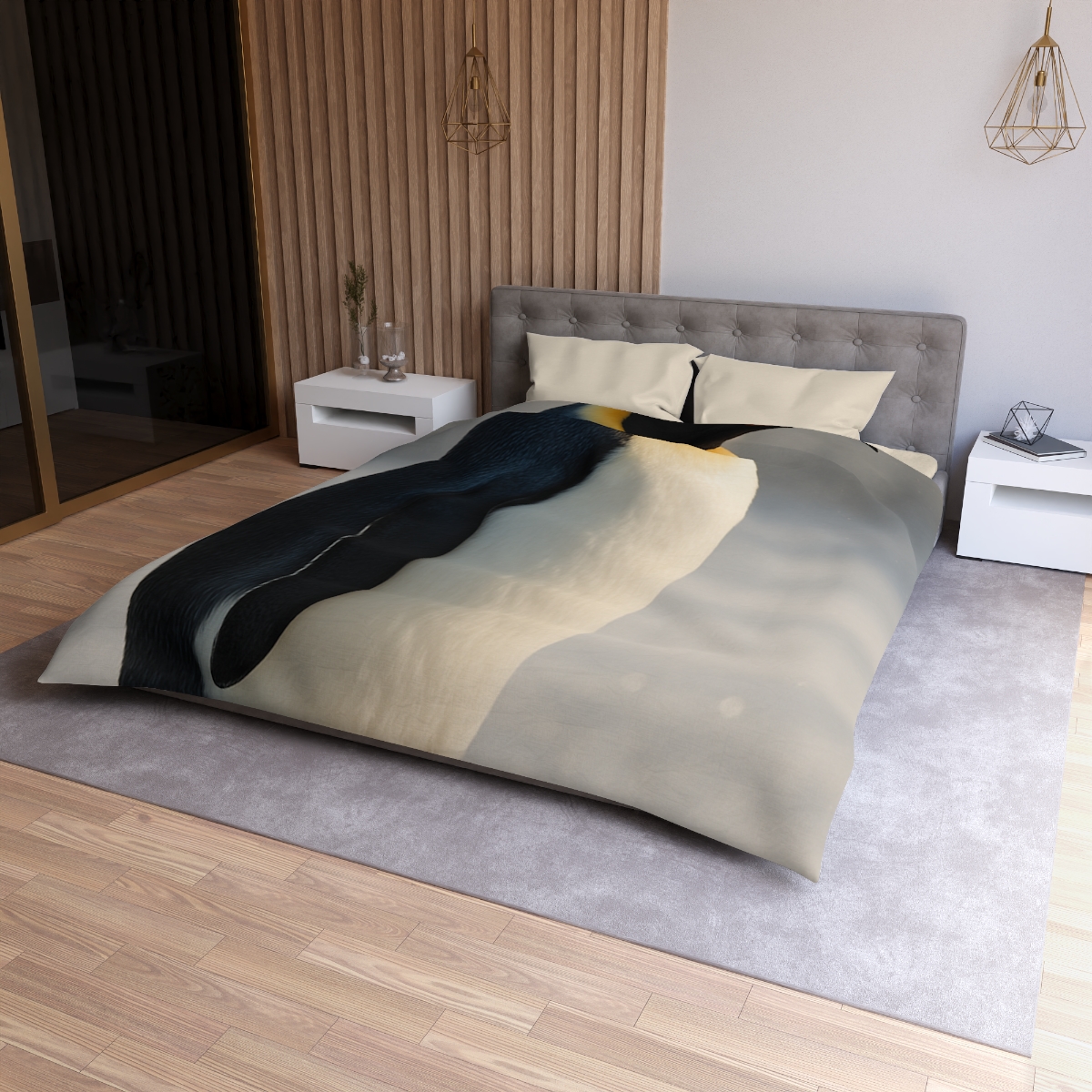 Aurora Drift Emperor Penguin custom duvets