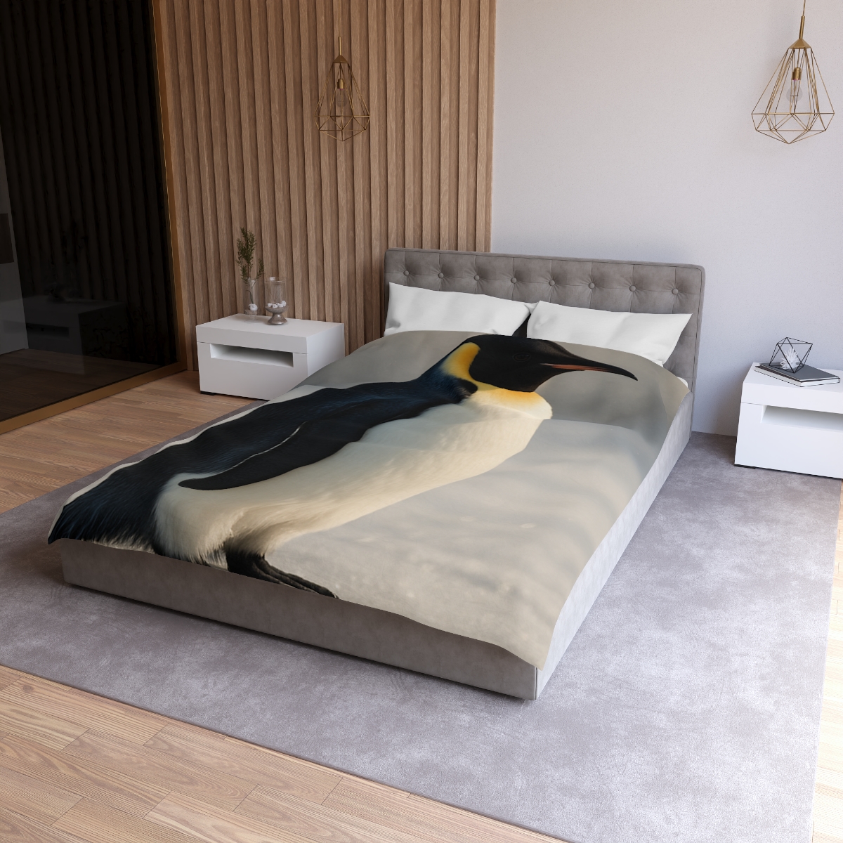 Aurora Drift Emperor Penguin custom duvets