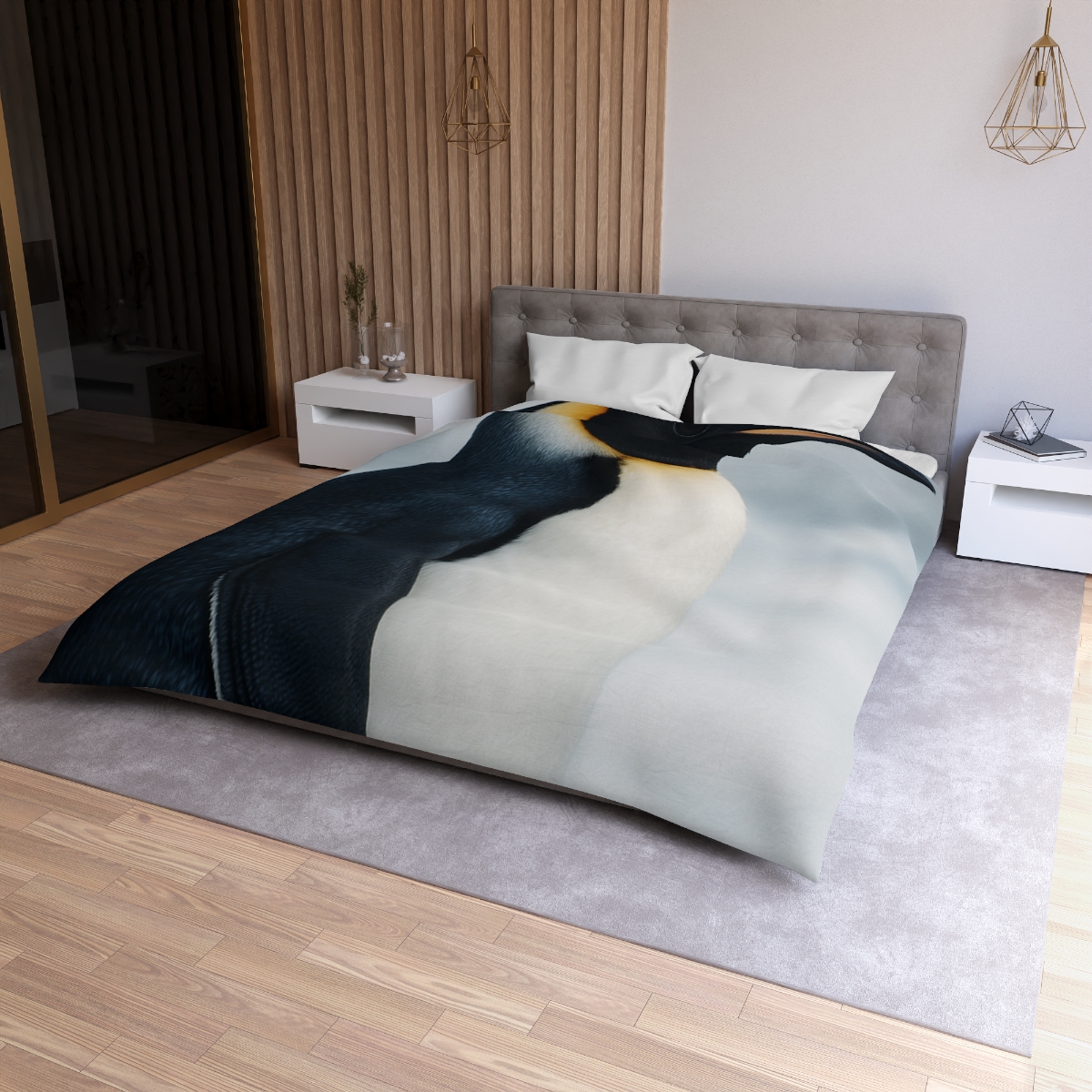 Aurora Drift Emperor Penguin stylish duvet covers