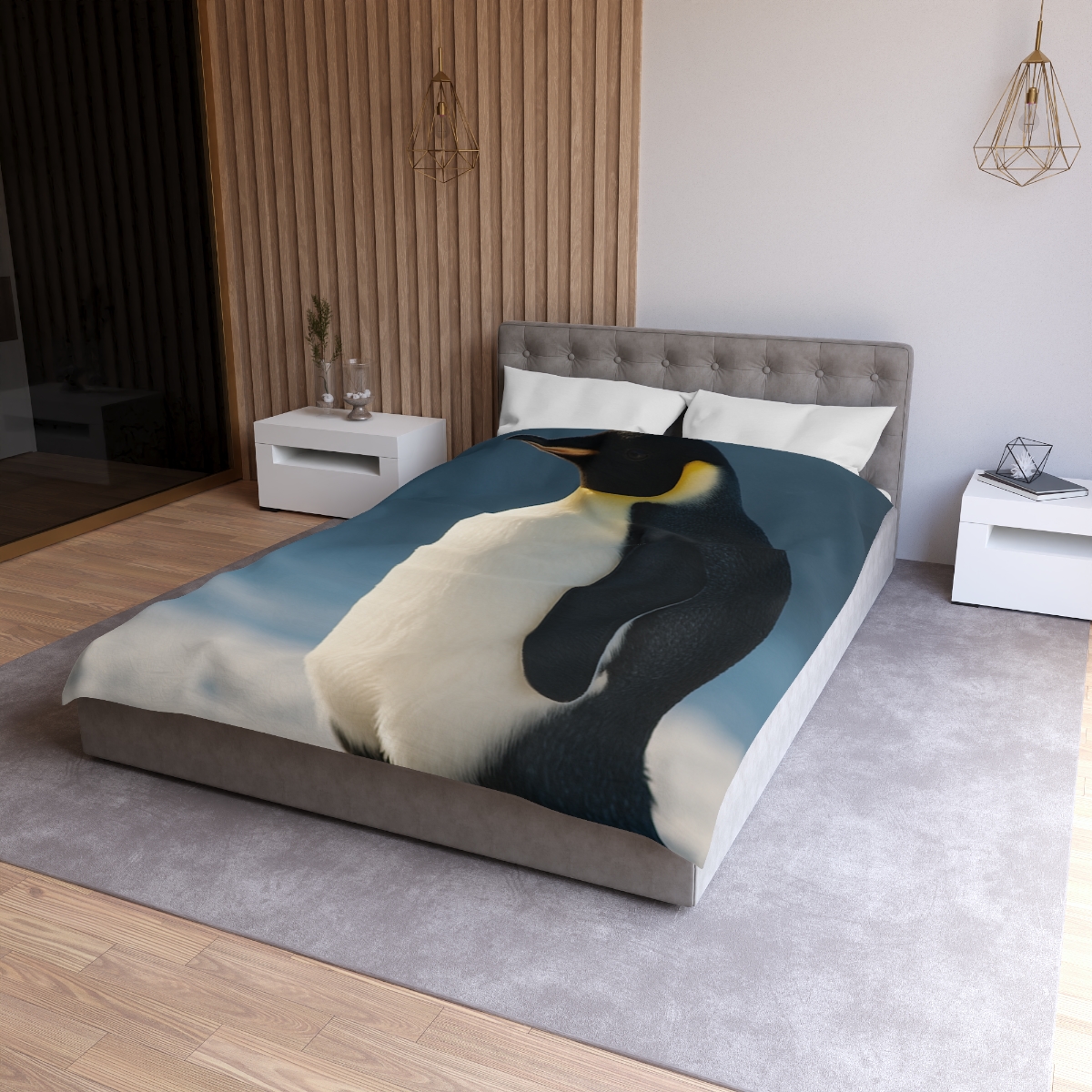 Aurora Drift Emperor Penguin custom duvets