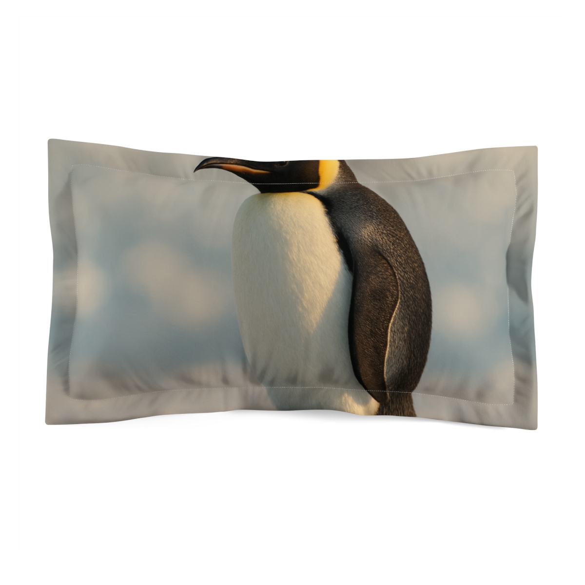 Aurora Drift Emperor Penguin unique shape pillows