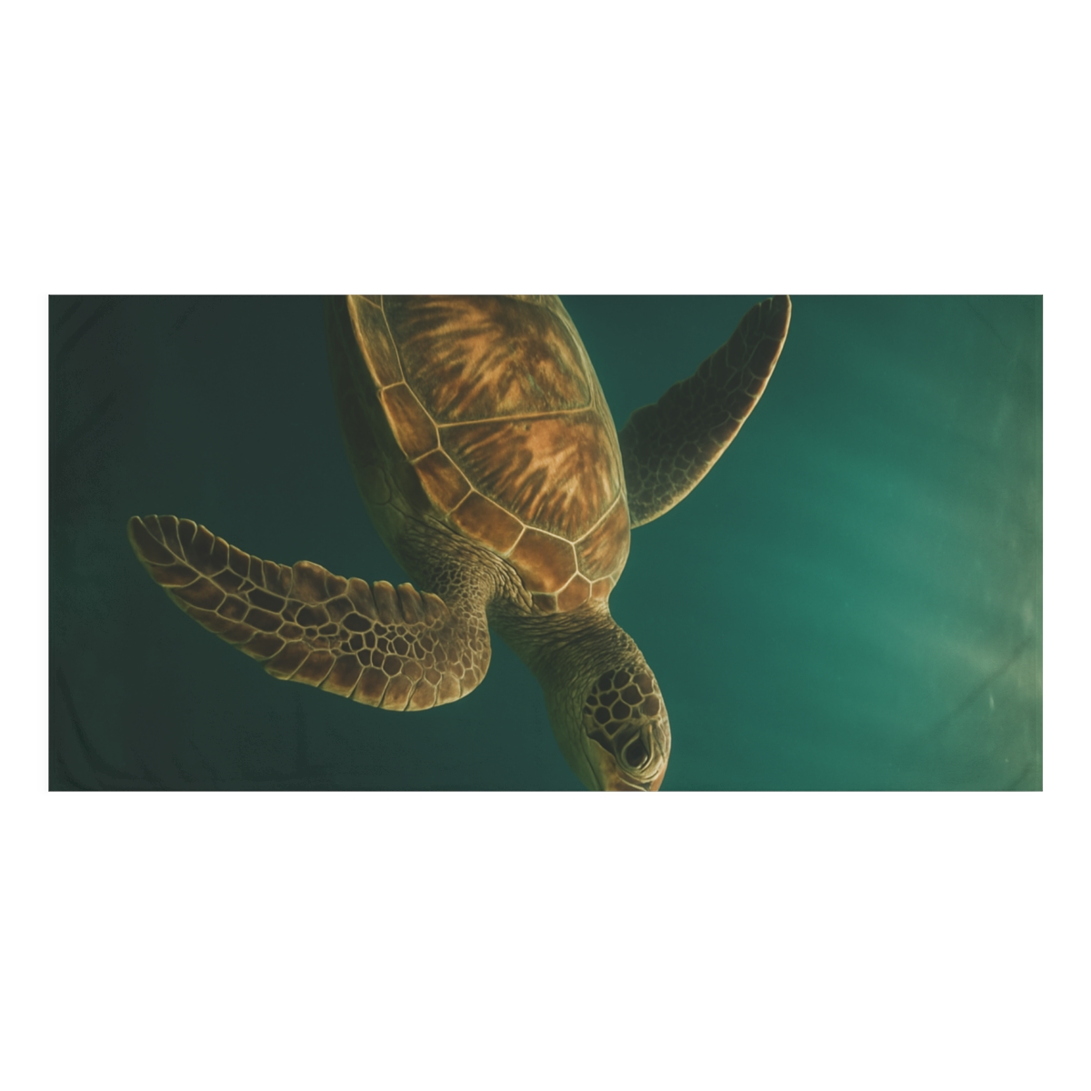 Aurora Drift Green Sea Turtle personalized bath towels