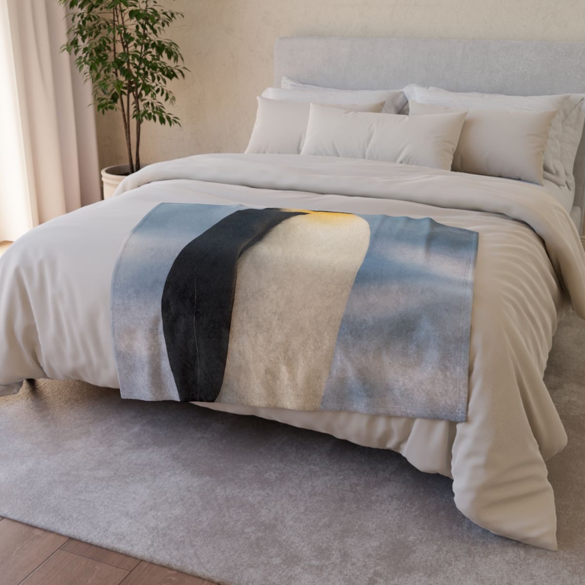 Aurora Drifter Emperor Penguin soft fleece blankets