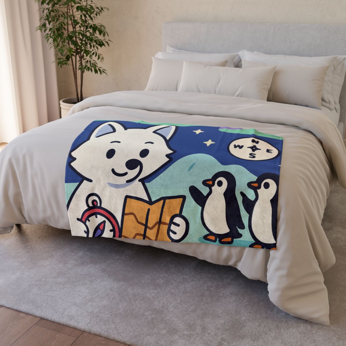 Aurora Fox And The Magnetic Map unique gift blankets