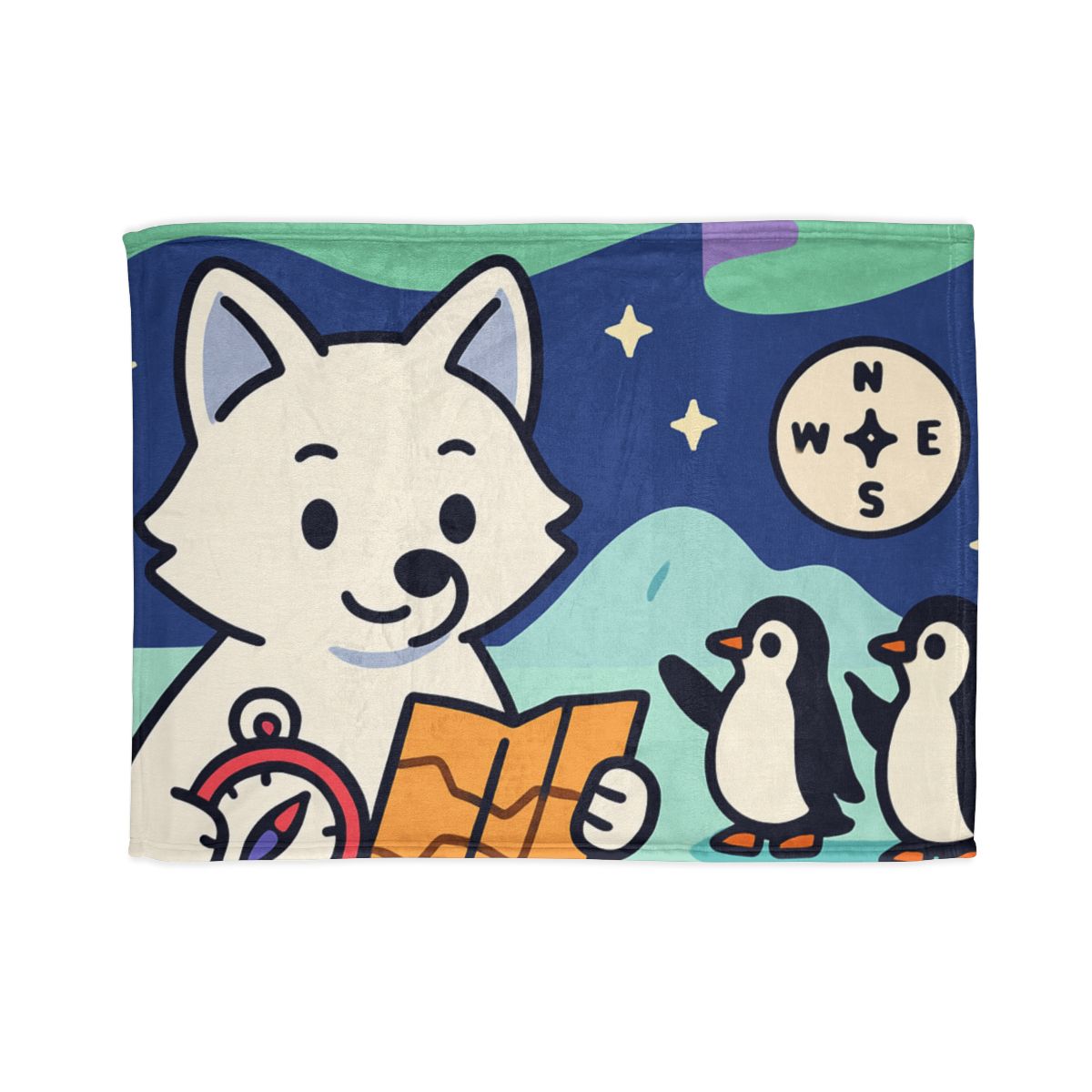 Aurora Fox And The Magnetic Map unique gift blankets