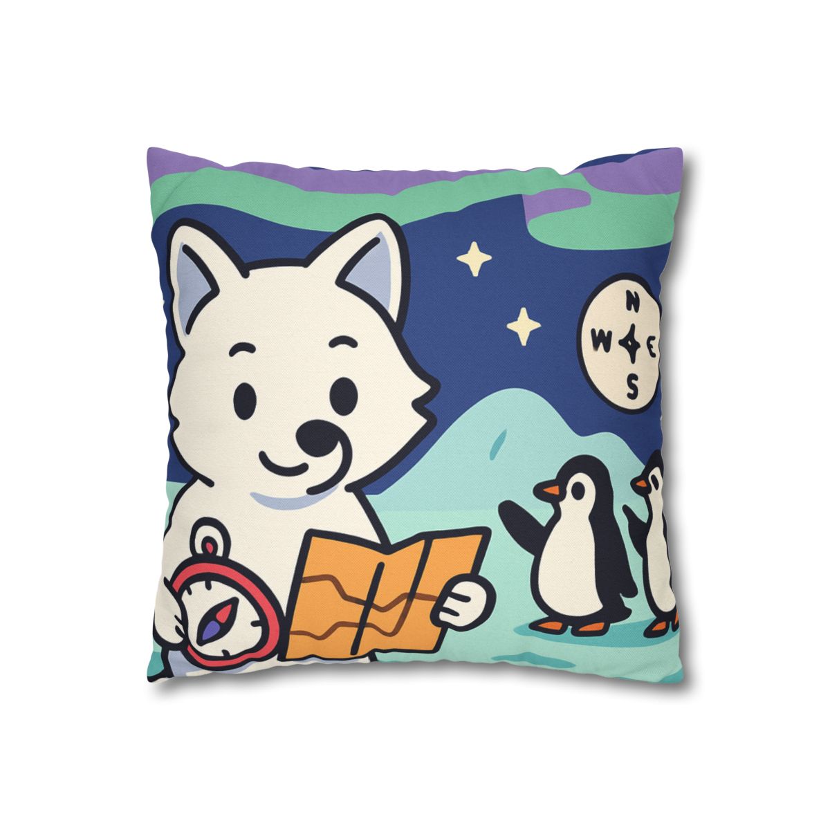 Aurora Fox And The Magnetic Map stylish decorative pillowcases