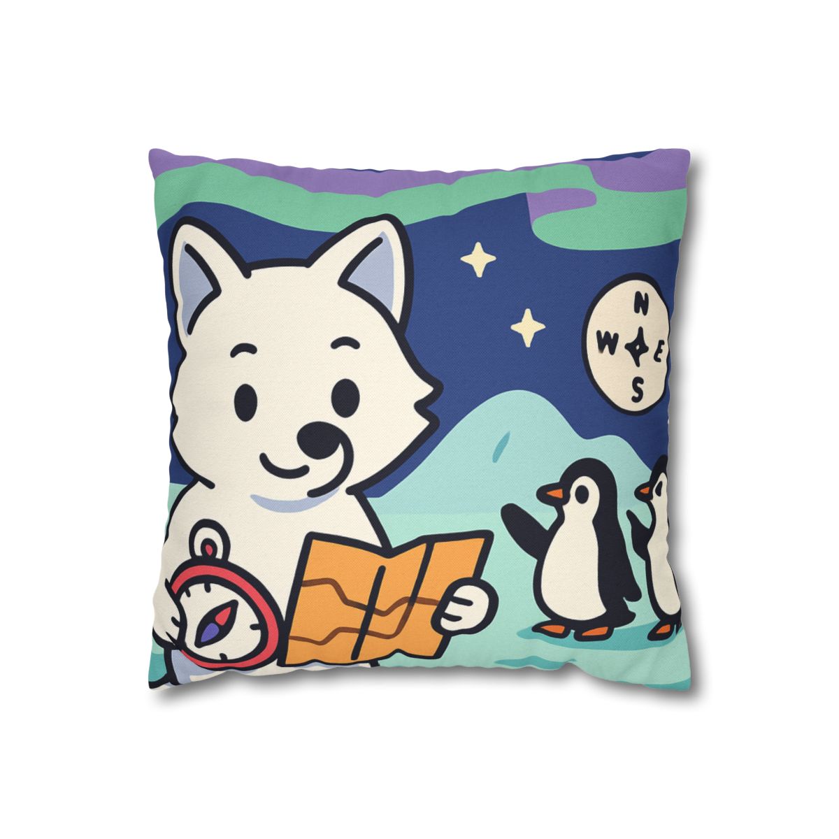 Aurora Fox And The Magnetic Map stylish decorative pillowcases