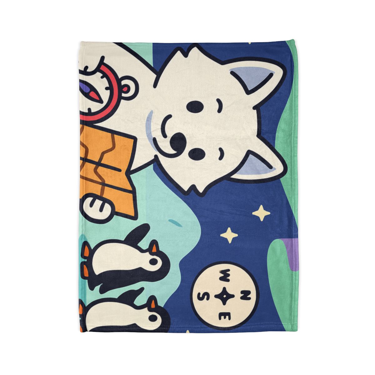 Aurora Fox And The Magnetic Map unique gift blankets