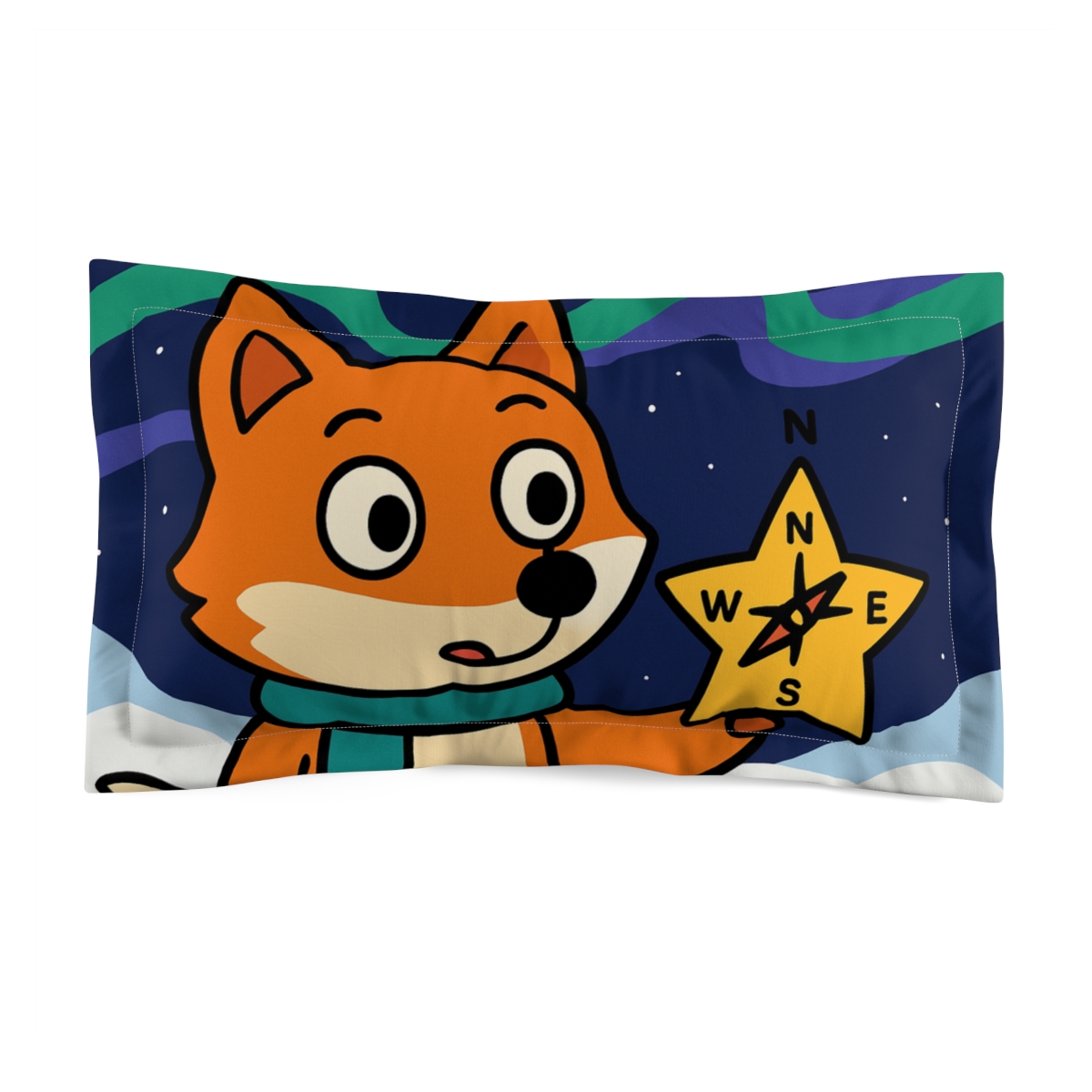 Aurora Fox And The Polar Light Compass stylish throw pillows