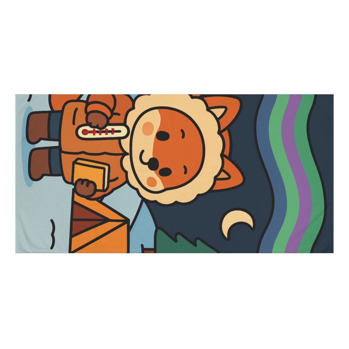 Aurora Fox Snowy Science Camp trendy hand towels